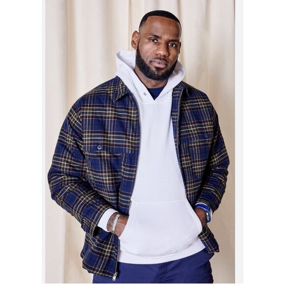 Unknwn Flannel Jacket Mens Large Blue Plaid Full Zip Quilted Shacket Street Work - Picture 7 of 11